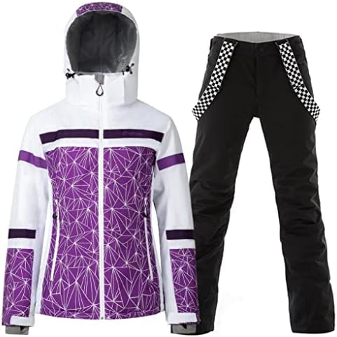 Women's Ski Jackets and Pants Set Windproof Waterproof Insulated Snowsuit Winter Warm Snowboarding Snow Coat