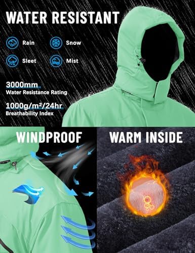 TACVASEN Men's Winter Skiing Jackets Waterproof Thermal Snowboard Coats