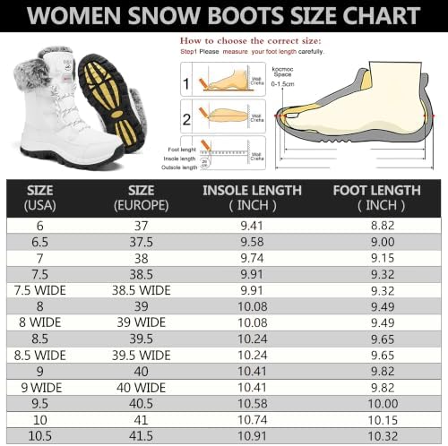 EARLDE Women's Snow Boots Waterproof Mid-Calf Winter Boots