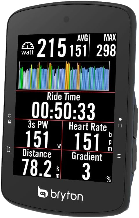 Bryton Rider S510 Sensor Bundle 2.8 Inch Color LCD Touchscreen GPS Bike/Cycling Computer, Offline USA Map, Compatible with Bike Radar, 30hrs Long Battery Life, Waterproof