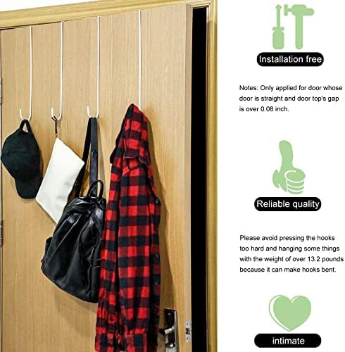 Hotop 15 Inch Wreath Hangers for Front Door Wreath Doors Hangers Steel Material Clothes Towel Hooks Holder Over The Door Hanger Hooks 2 Pcs for Christmas Halloween Front Decorations(White)