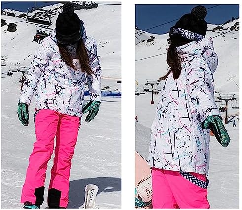 Women's Ski Jackets and Pants Set Windproof Waterproof Insulated Snowsuit Winter Warm Snowboarding Snow Coat