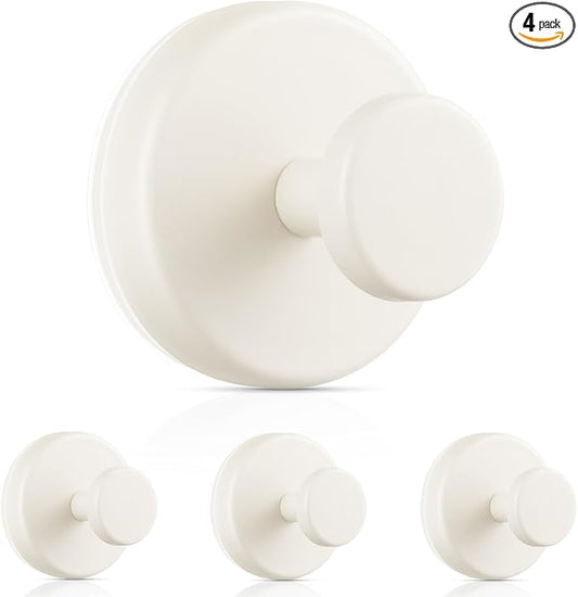 OUTXE Wreath Hanger for Front Door, Heavy Duty Suction Cup Reef Hook for Glass Window/Over Door, Christmas/Thanksgiving/Halloween/July 4th/Easter/Valentine/Winter/Fall/Summer/Spring (White, 4-Pack)