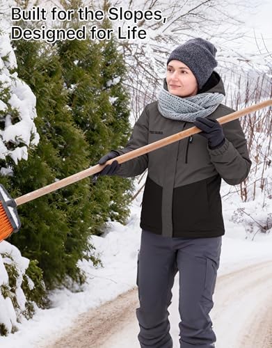 FREE SOLDIER Women's Winter Ski Jacket Fleece Lined Coat