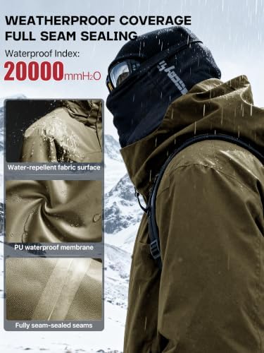 Men's Winter Waterproof Ski Snow Jacket with Hood