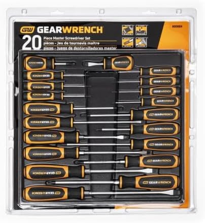 GEARWRENCH 20ピース プラス/マイナス/トルクス デュアルマテリアル ドライバーセット - 80066H