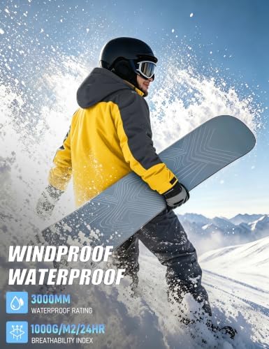 MAGCOMSEN Men's Winter Coats Water Resistant Ski Snow Jacket Warm Fleece Jacket Parka Raincoats With Hood Multi-Pockets