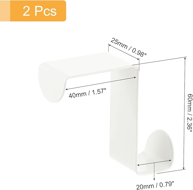 uxcell Over The Door Hooks,2pcs - Stainless Steel Door Hangers Hooks, S-Shaped Double Hooks for Hanging Clothes, Hats, Towels (White)