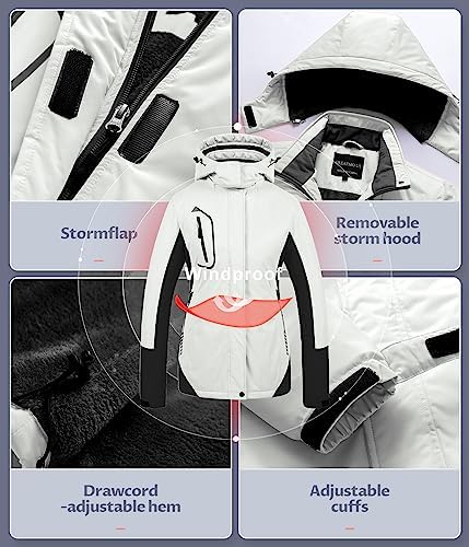 Women's Mountain Waterproof Ski Jacket Windproof Snowboarding Jacket Warm Winter Coat Raincoat