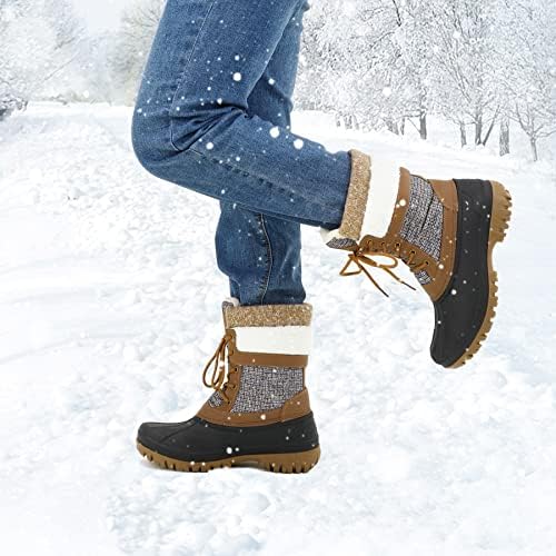 mysoft Women's Winter Snow Boots Waterproof Insulated Mid Calf Booties
