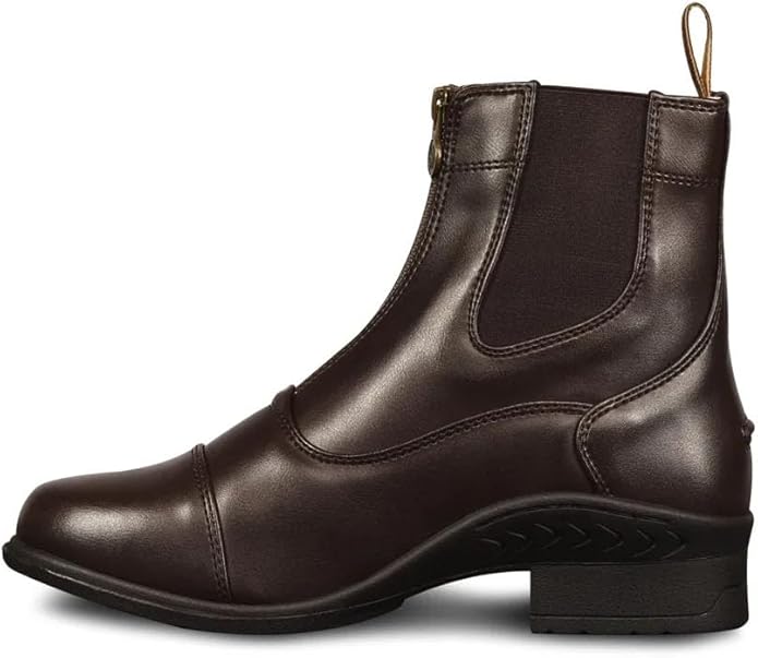 Ovation Women's Lightweight Stylish Equestrian Horse Riding Ankle Length Synthetic Vega Leather Quantum Zip Paddock Boots