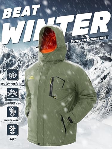 TACVASEN Men's Winter Skiing Jackets Waterproof Thermal Snowboard Coats
