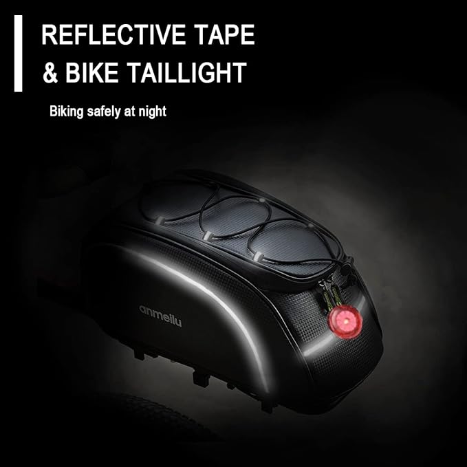 Bike Rack Bag Bicycle Bag Bike Trunk Bags Rear Rack Pack Carrier Pannier Storage Cargo Saddle Back Seat Luggage Pouch Mountain Road Fat Tire Commuter Electric Biking Travel Cycling Waterproof