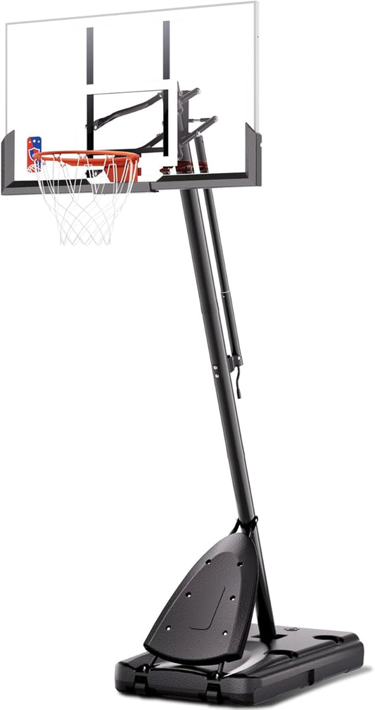 BACKYARD BLITZ Basketball Hoop, 44&48IN&54IN Backboard Portable Basketball Goal System, 10FT Hand-Crank Adjustable Basketball Hoops Outdoor