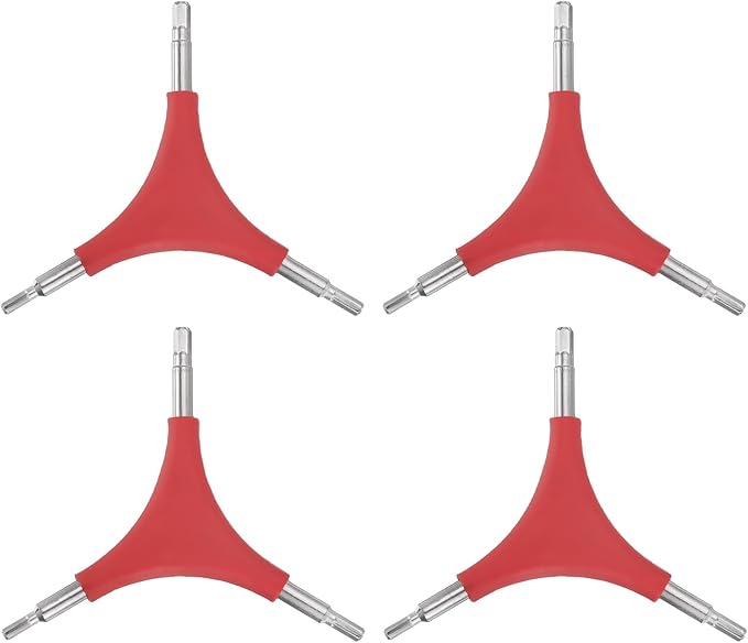 HARFINGTON 4pcs Y-Shaped 3 Way Bike Hex Wrench 4/5/6mm Y-Type Internal Hexagon Wrench Kit All-In-One Multi Portable Biking Torque Spanner for Bicycle Cycling Repair Hardware Tools, Red
