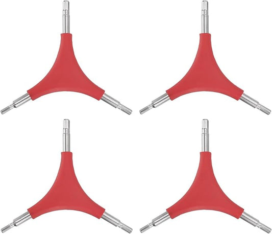 HARFINGTON 4pcs Y-Shaped 3 Way Bike Hex Wrench 4/5/6mm Y-Type Internal Hexagon Wrench Kit All-In-One Multi Portable Biking Torque Spanner for Bicycle Cycling Repair Hardware Tools, Red