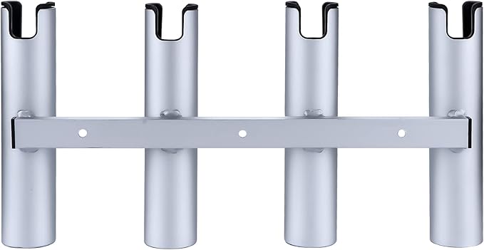 Marinebaby Aluminum Fishing Boat Rod Holder,3/4 Link Tube Aluminum Rod Rack, Suit Boats & Yacht ,Silver
