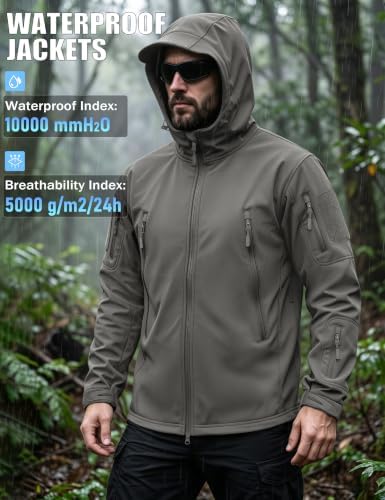 MAGCOMSEN Men's Jackets Tactical Winter Waterproof Softshell Rain Coat