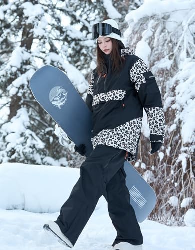 Womens Mens Snowboard jacket Baggy Ski Pullover Hoodie