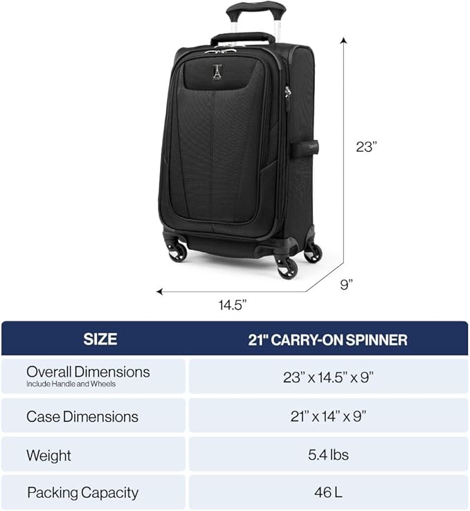 Travelpro Maxlite 5 Softside Expandable Luggage with 4 Spinner Wheels, Lightweight Suitcase, Men and Women, Orchid Pink Purple, Carry-on 21-Inch