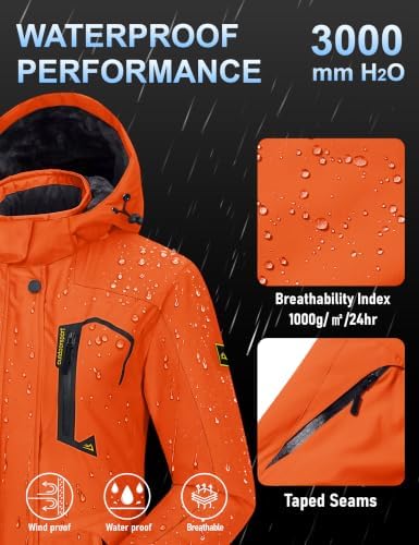 MAGCOMSEN Winter Coats for Women Ski Jackets Snow Waterproof Warm Rain Coat