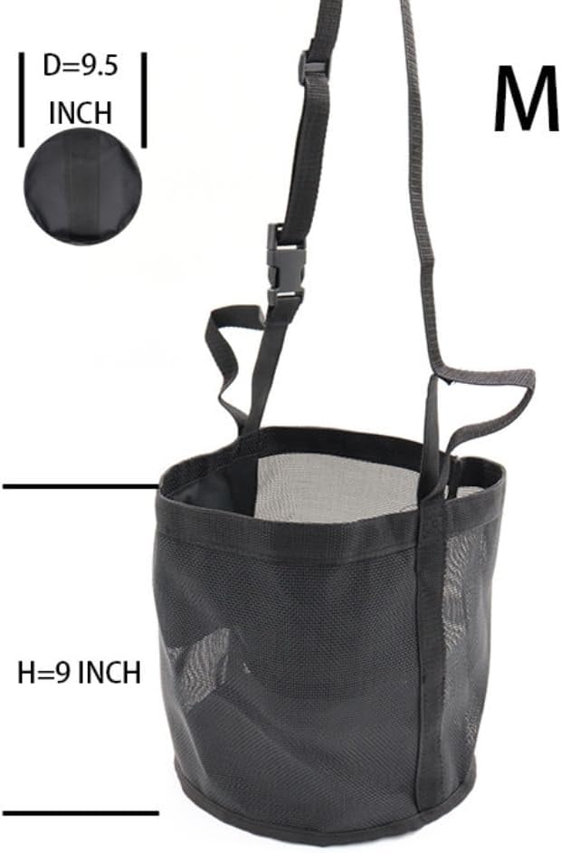 Horse Feed Bag for Grain, Medium, Heavy Duty Durable Mesh Horse Feeder with Adjustable Strap, Comfortable Neck, Reinforced Waterproof Bottom Horse Muzzle Feed Bag