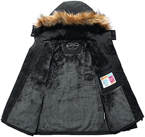 MOERDENG Women's Waterproof Ski Jacket Winter Warm Hooded Snow Coat