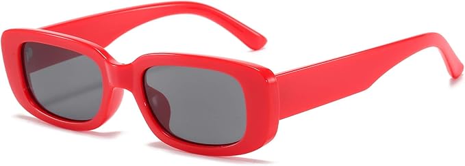 BUTABY Rectangle Sunglasses for Women Retro Driving Glasses 90’s Vintage Fashion Narrow Square Frame UV400 Protection