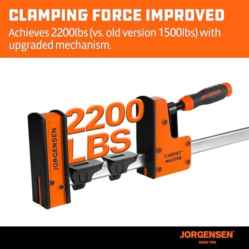 JORGENSEN 50-Inch Parallel Bar Clamps, 2-Pack Cabinet Master Bar Clamps