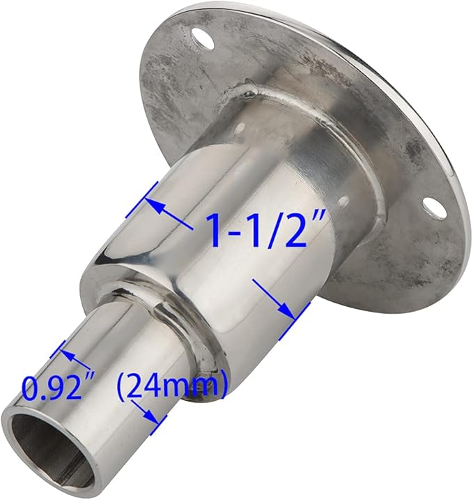 Stainless Steel 316 Straight Thru Hull Exhaust Skin, Fitting 24mm Tube Pipe Socket Hardware, for Diesel Parking heaters