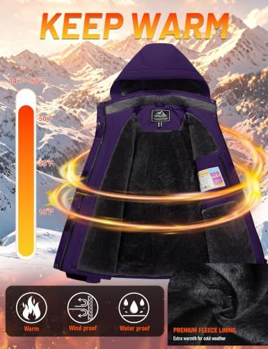 MAGCOMSEN Winter Coats for Women Ski Jackets Snow Waterproof Warm Rain Coat