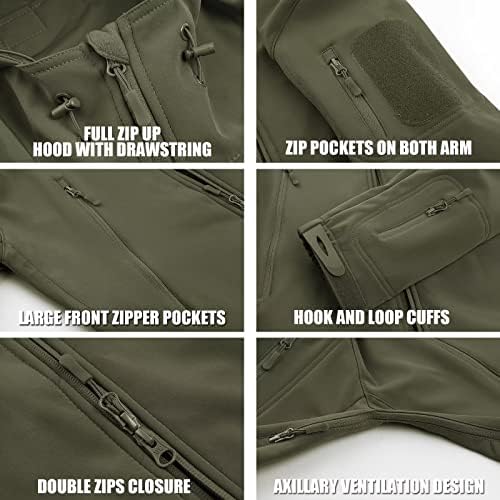 MAGCOMSEN Men's Jackets Tactical Winter Waterproof Softshell Rain Coat