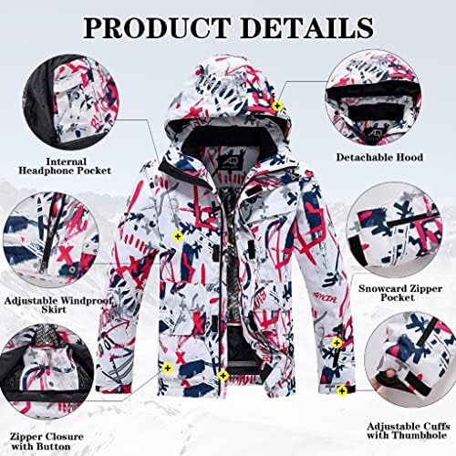 Men's Jacket and Pants Set Insulated Waterproof Waterproof Snowboard Snowsuits for Snow Sport