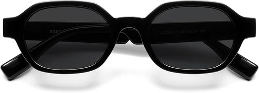 SOJOS レトロ偏光ヘキサゴンサングラス レディース メンズ、UV400 トレンディな長方形 70年代 80年代 90年代 シェード SJ2389