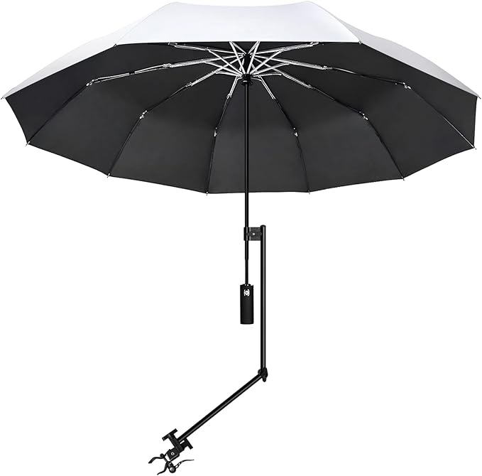 UPF 50+ Beach Umbrella with Adjustable Universal Clamp