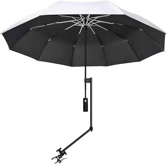 UPF 50+ Beach Umbrella with Adjustable Universal Clamp