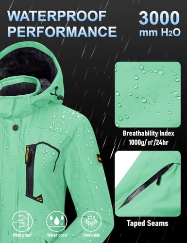 MAGCOMSEN Winter Coats for Women Ski Jackets Snow Waterproof Warm Rain Coat