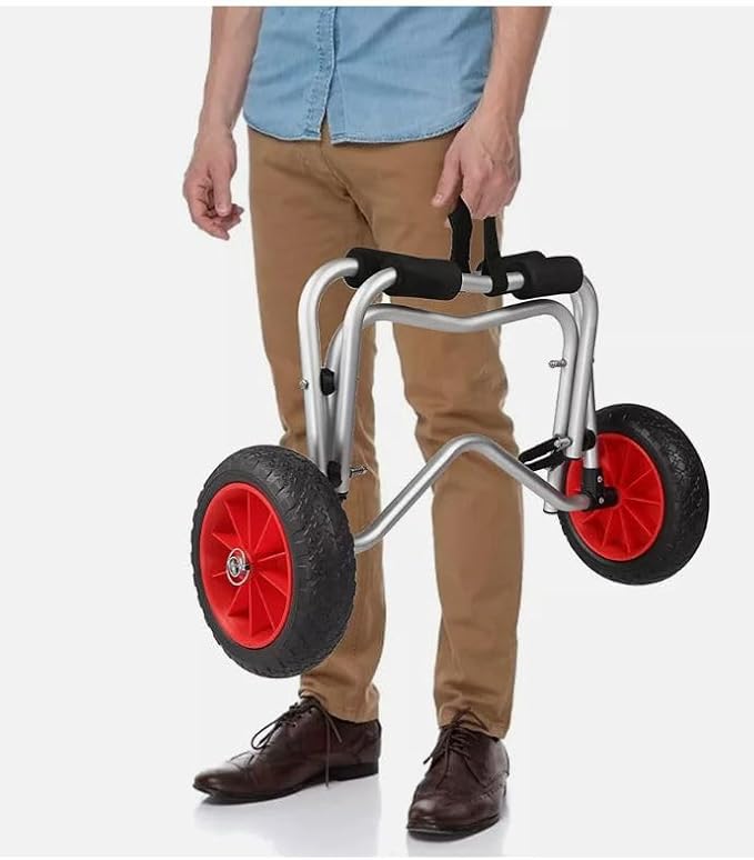 Foldable Kayak Cart with 10" Pneumatic Tire, Canoe Dolly Kayak Carrier Adjustable Kayak Transport Dolly Trailer, 150lb Capacity