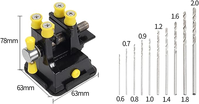 Pin Vise Hand Drill Bits(11PCS), Hand Drill Bits Set Precision Hand Drill Bits Rotary Tool for Wood, Manual Work DIY, Jewelry, Assembling, Model Making,+ suction cup
