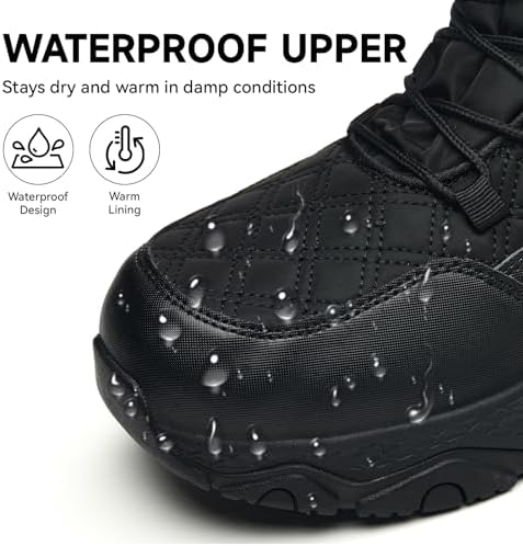 Snow Boots for Women Waterproof Mid-Calf Booties Winter Hiking Boot Durable Warm Winter Outdoor Footwear Fur Lined Boot Non-Slip Climbing Shoes