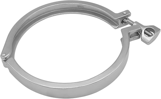 Beduan 4" Sanitary Tri Clamp, 304 Stainless Steel Single Pin Heavy Duty Tri Clamp Clover with Wing Nut for Ferrule TC Tube OD 4"