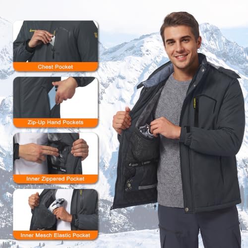 Mens Winter Jacket Ski Snow Waterproof Puffer Parka Coats