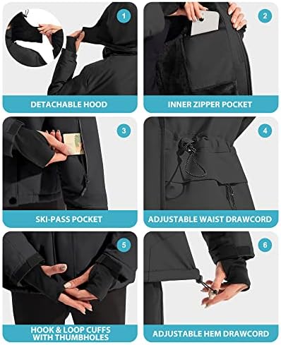 IUGA Waterproof Ski Jacket Women Warm Outdoor Winter Jackets Windproof Snowboard Winter Coats for Mountain Hiking
