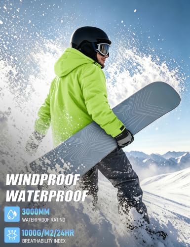 MAGCOMSEN Men's Winter Coats Water Resistant Ski Snow Jacket Warm Fleece Jacket Parka Raincoats With Hood Multi-Pockets