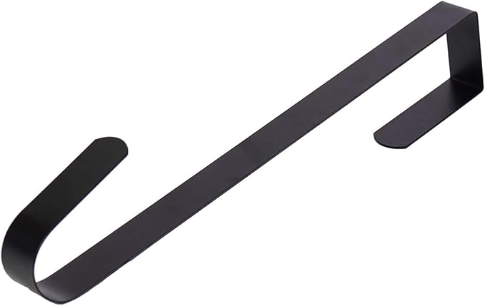 Sattiyrch 12" Wreath Hanger for Front Door,Steel Over The Door Hanger Hook,Wreath Door Hanger (Black,2)