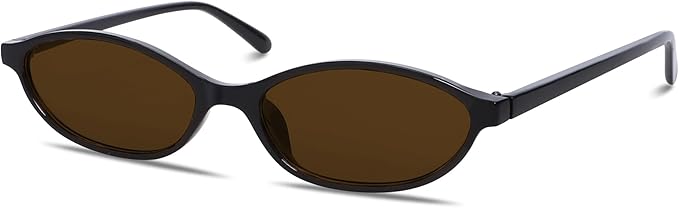 レディースレトロオーバルサングラス シックなキャッツアイ 90年代サニー 軽量ナローシェード トレンディ UVカットサングラス