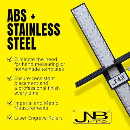 Cabinet Hardware Jig with Center Drill Guide, Hole Drilling for Drawer Handles and Pulls, Easy Install Tool - Full Aluminum Body with Free Carrying Case