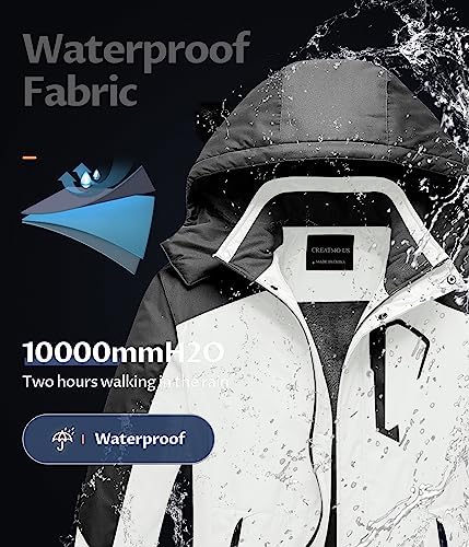 Men's Mountain Waterproof Ski Jacket - Windproof Snowboarding Warm Winter Coat Raincoat