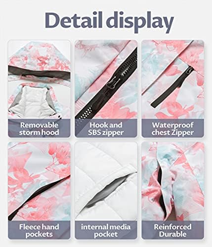 Women's 3 In 1 Waterproof Ski Jacket Windproof Snowboarding Jacket Warm Winter Snow Coat Raincoat