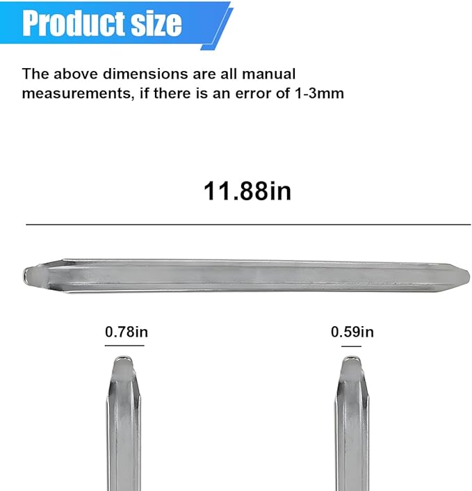 2PCS Tire Iron Spoons Tool Set, 11.88 Inch Heavy Duty Metal Tire Changing Tool Kit Motorcycle Tire Lever Bar Set, Manual Bike Tires Remove & Repair Tool for Scooter, Motorcycle, Mower
